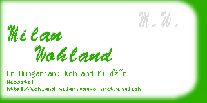 milan wohland business card